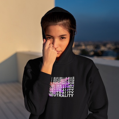 Still fighting for net neutrality hoodie